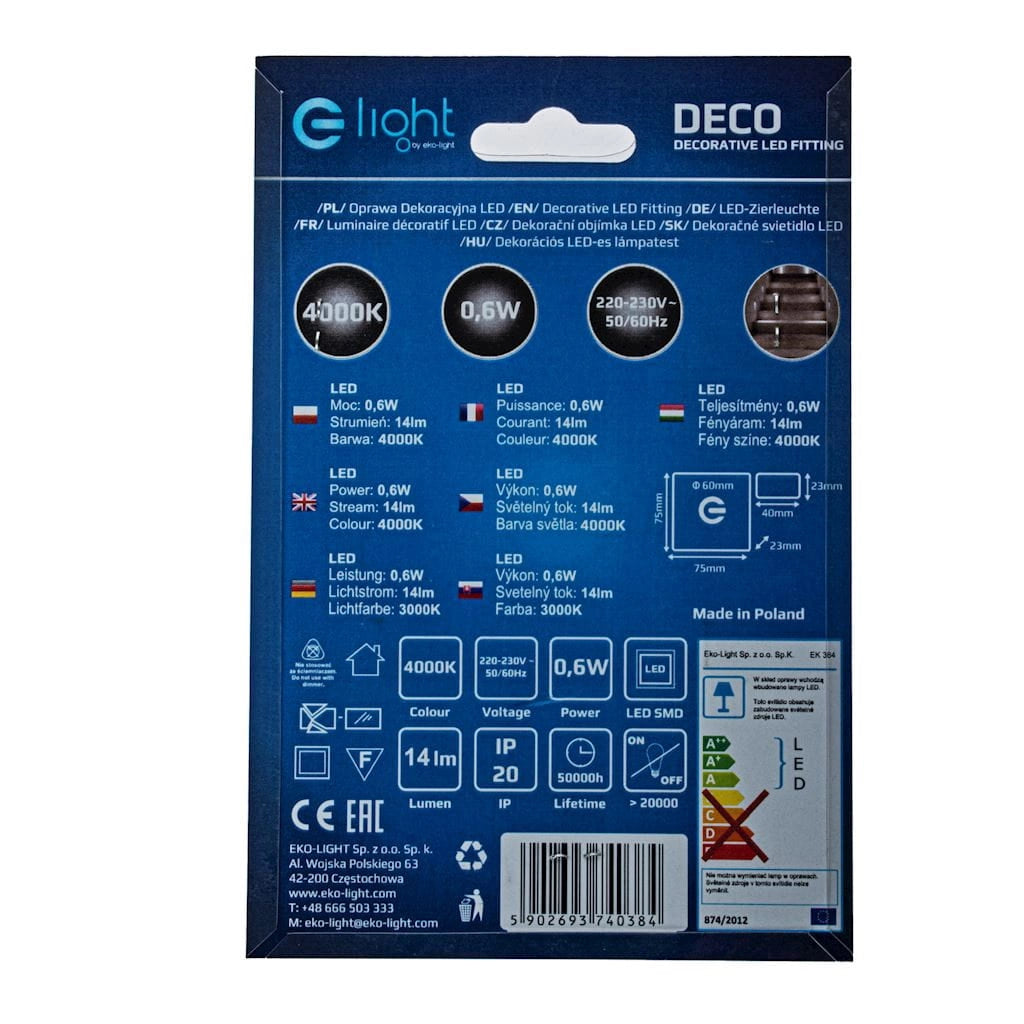 Lampada da scala LED Eko-Light DECO EKS0384 4000K argento