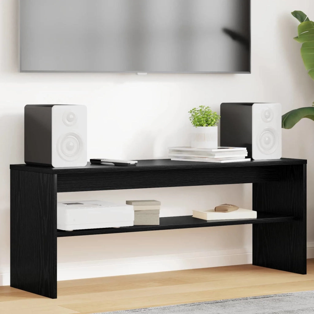 Mobile TV 100 x 30 x 40 cm Rovere Nero Legno ingegnerizzato 8000333