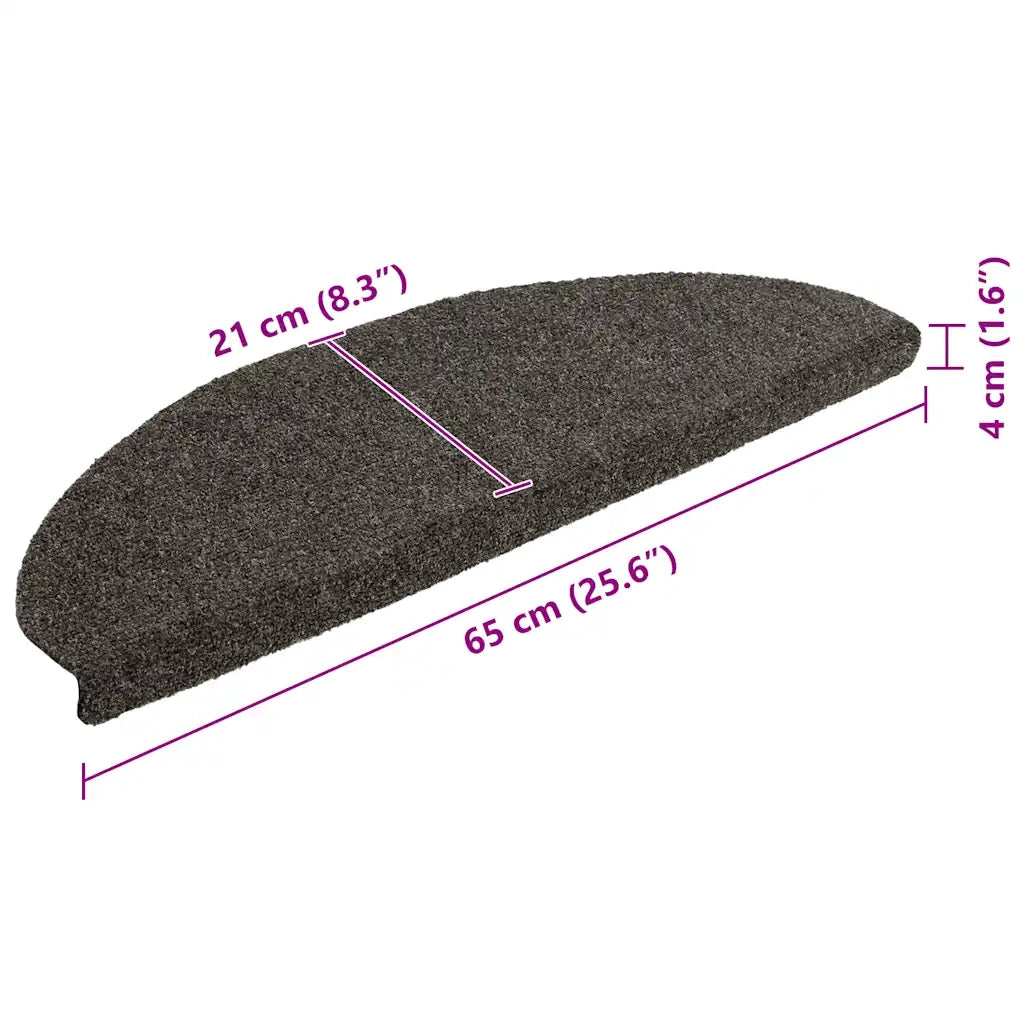 Tappetini per scale autoadesivi 5 pz | Gradini per Scale 65x21x4 cm antracite semicircolari grandi