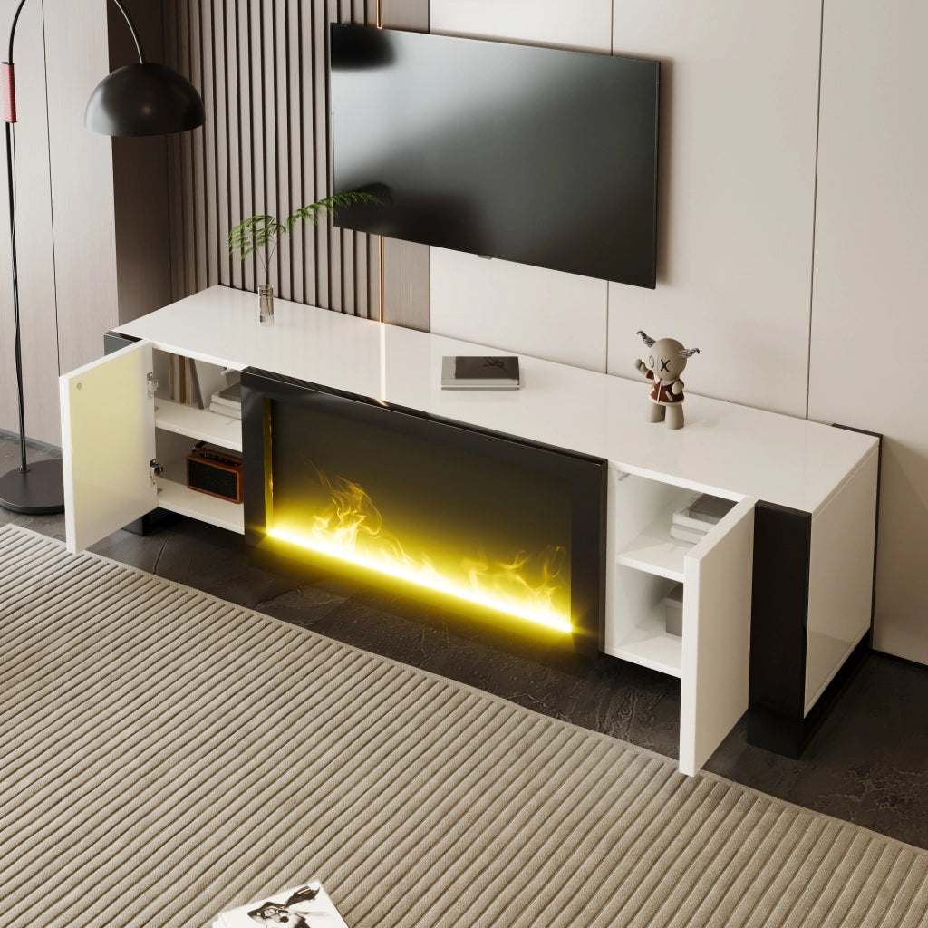 TV-Schrank White+Black in Spanplatte 165 cm