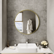 Specchio tondo Ø 60 cm con cornice dorata