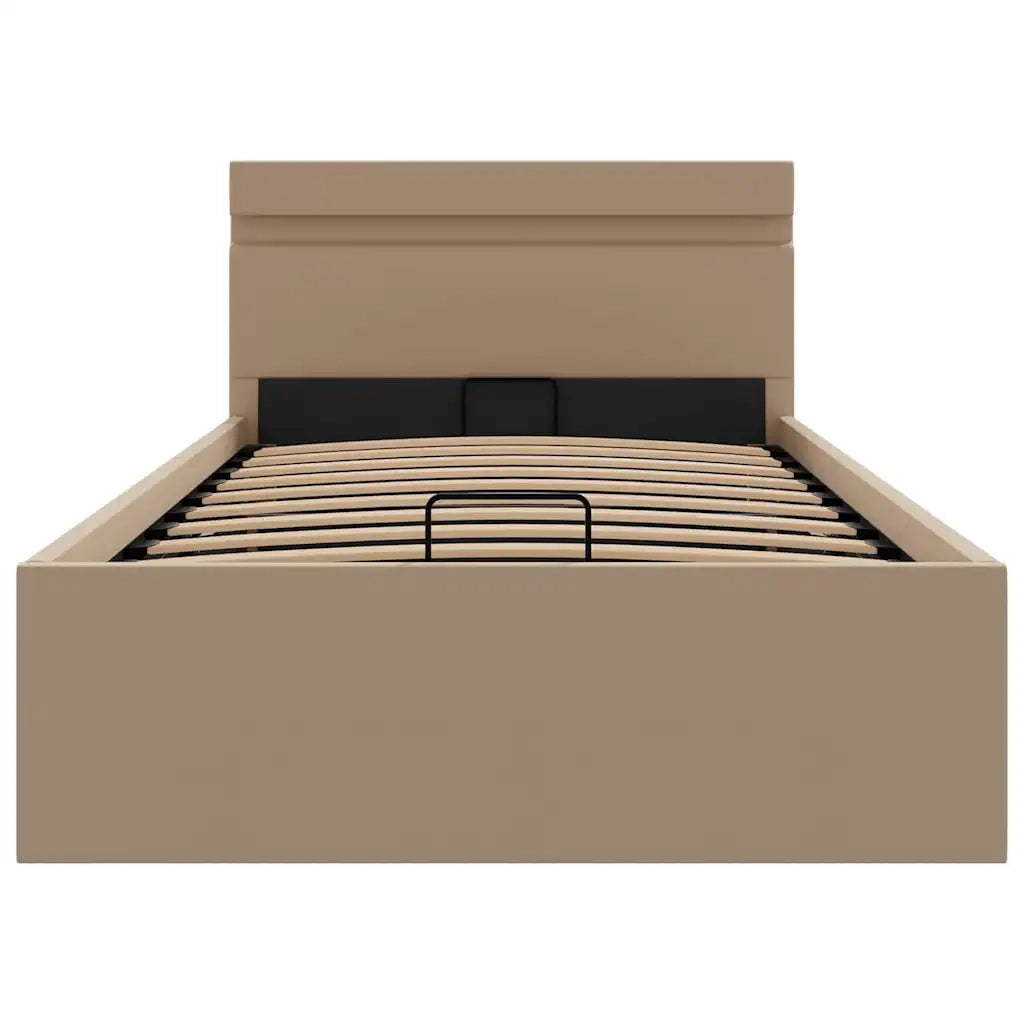 Giroletto Idraulico con LED-Struttura Letto Cappuccino Similpelle 90x200 cm