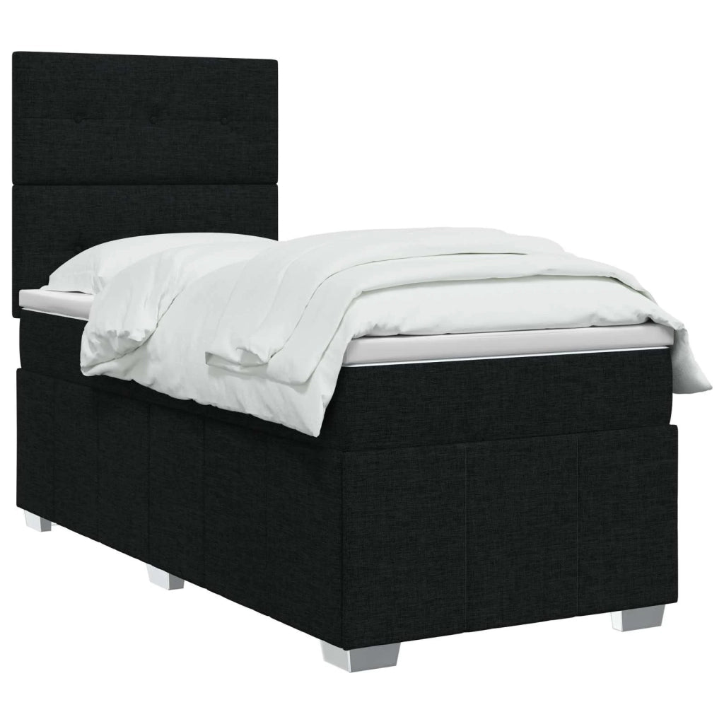 Letto box spring con materasso Nero 100 x 200 cm Tessuto 3454073