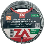 FUNE ACCIAIO COMMERCIALE 42F D  2 MM CF 25 M