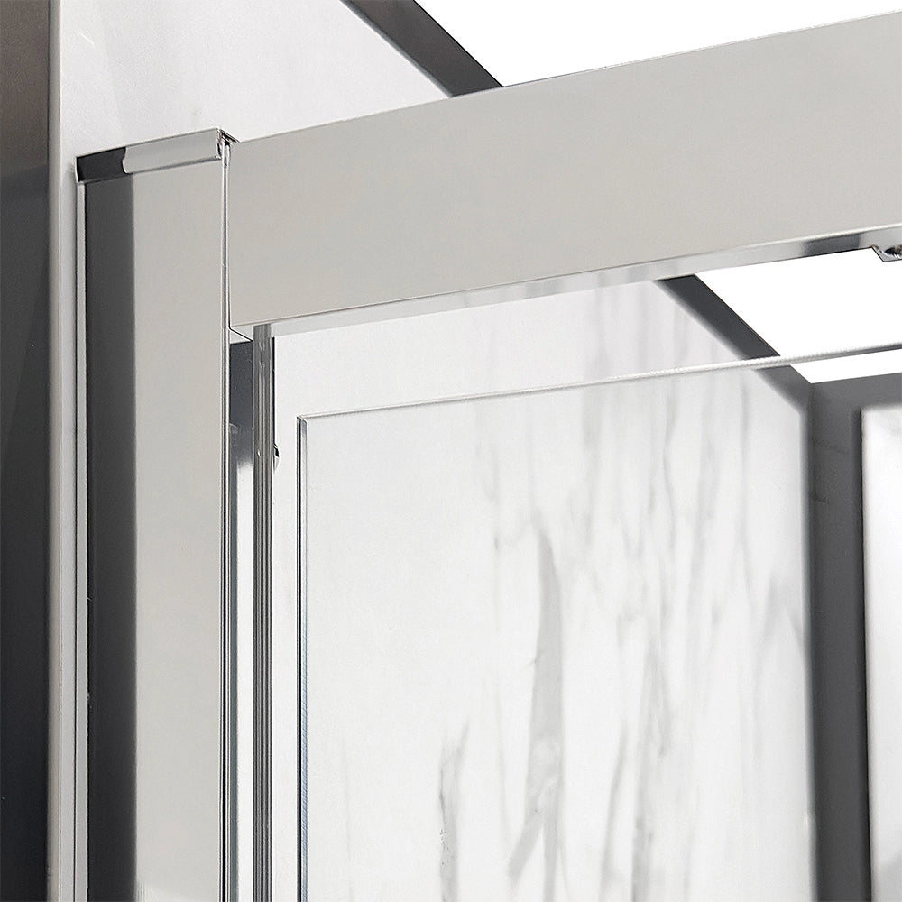 Box doccia angolare 90x150 con porta scorrevole in vetro trasparente Ted