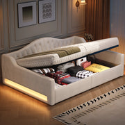 Daybed Imbottito 140x200 cm con LED; Beige