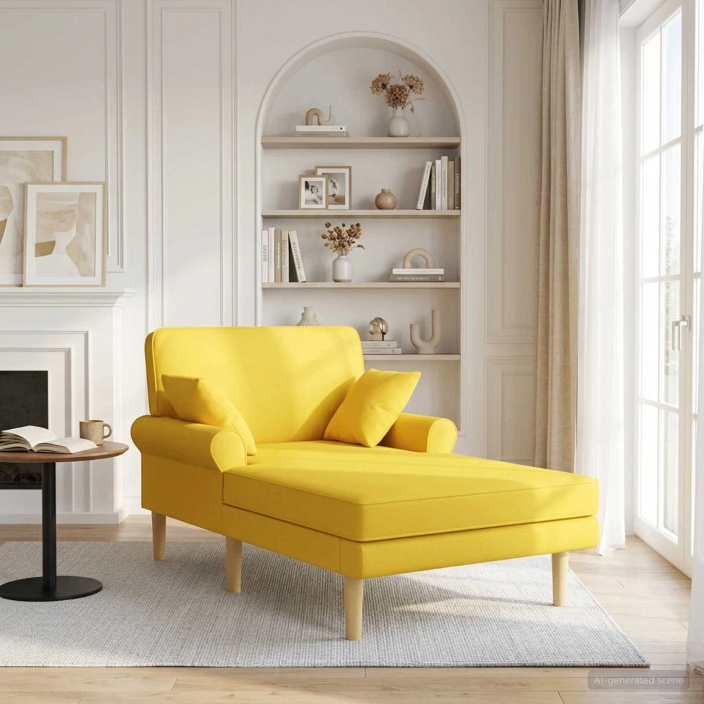 Chaise longue Giallo Chiaro Tessuto 42048090