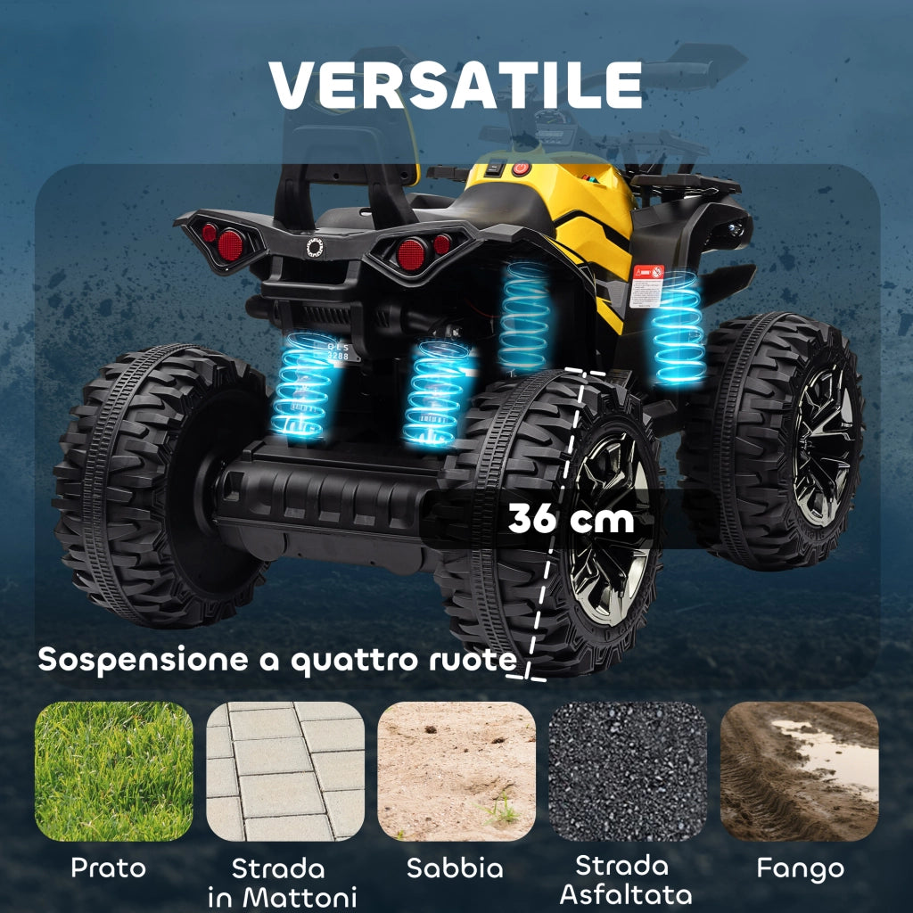Quad Elettrico per Bambini ¨C zephmum ¨C Giallo 100x65x73cm