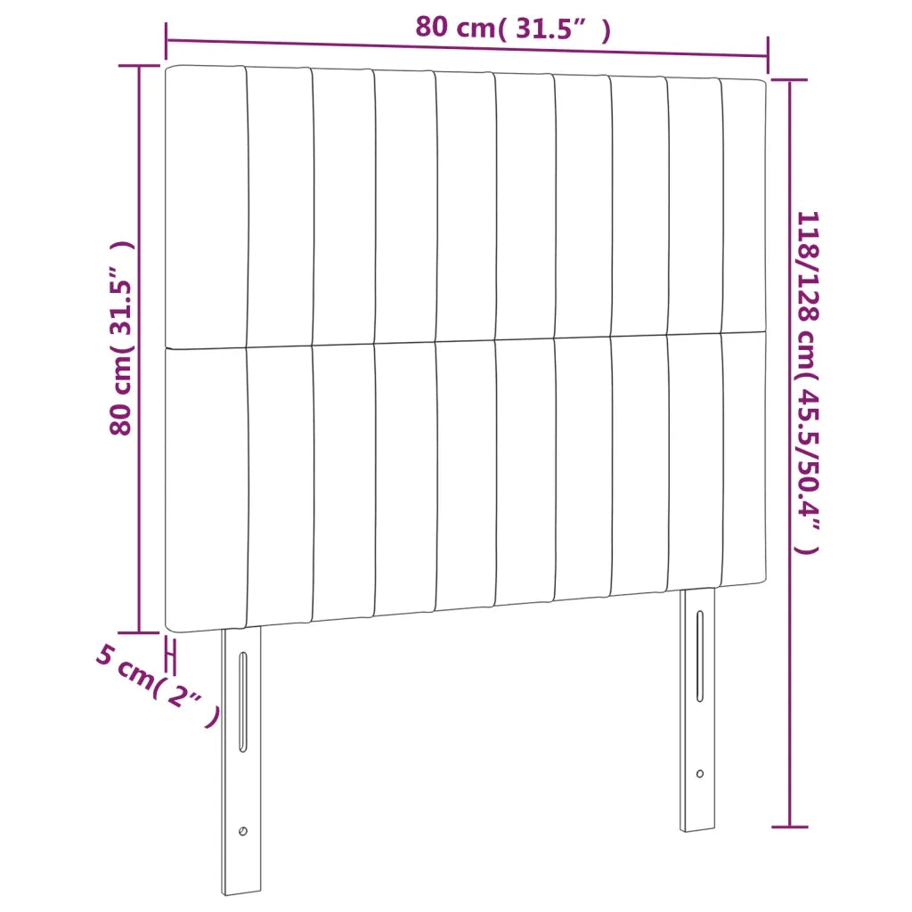 Testiera | Testata Nera 80x5x118/128 cm Tessuto
