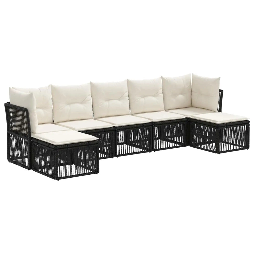 Set Divano da Giardino 7 pz Nero polyrattan 3434308