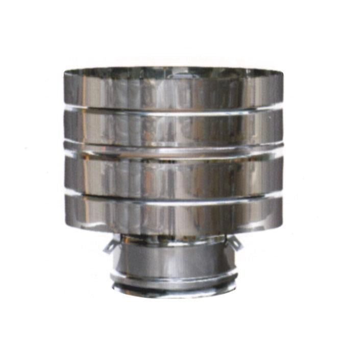 MARAL TERMINALE PARAVENTO INOX 13-18 DOPPIA PARETE ACCIAIO INOX AISI 316L-V2 E AISI 304 ISOLAMENTO IN LANA DI ROCCIA 25 MM PROTEZIONE LATERALE ANTIVENTO colore Acciaio