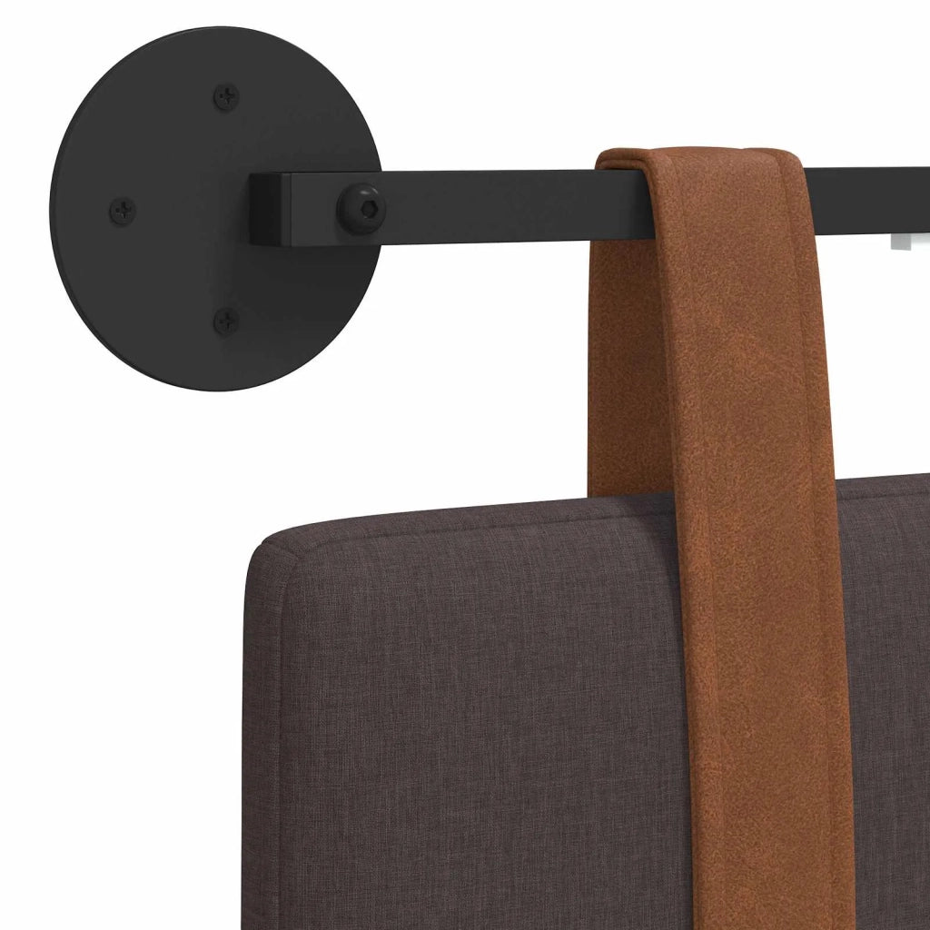 Testiera | Testata sospesa Con luce LED Marrone Scuro PU Antico