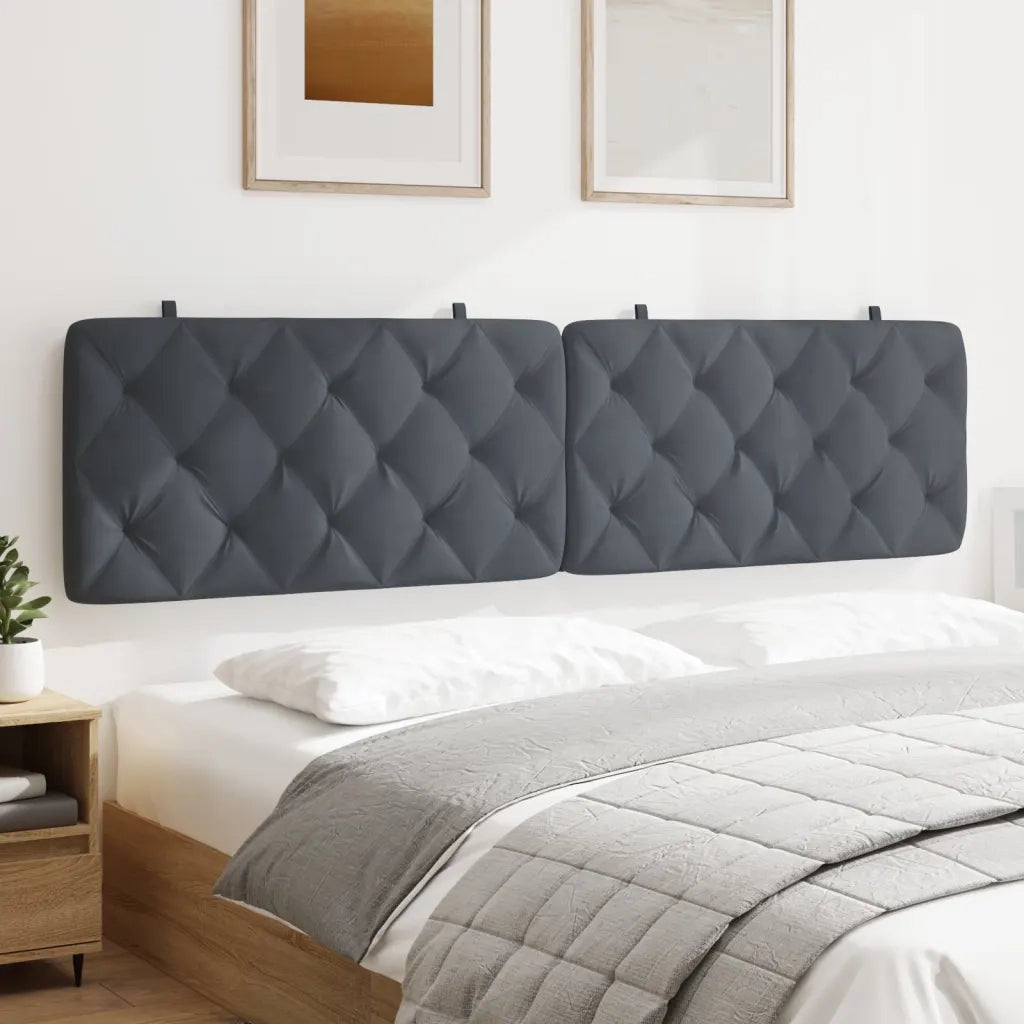 Coussin de tête de lit gris foncé 200 cm velours