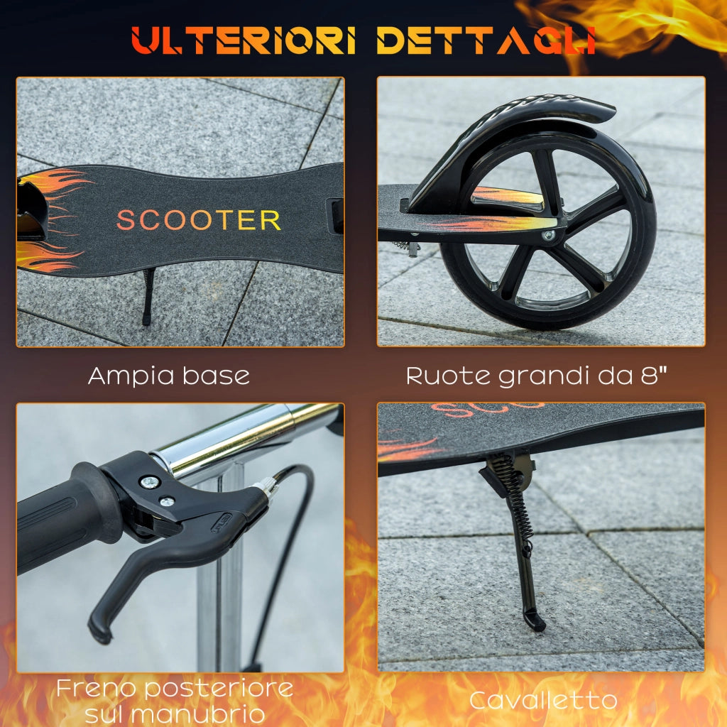Monopattino per Bambini con Manubrio Regolabile ¨C zephmum ¨C Nero 86x35x93 cm