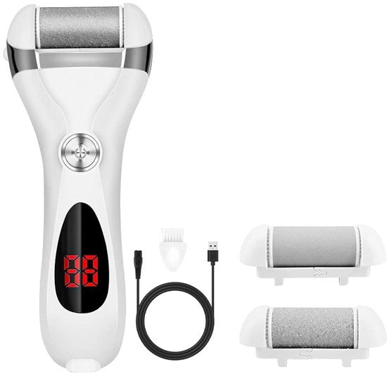 Rimozione corrosione elettrica, rimozione corrosione olografo con 2 lamelle, vetrodurezza pedi, kit pedi professionale, adatto per la cura dei piedi con cellule morte, screpolature, pelle secca