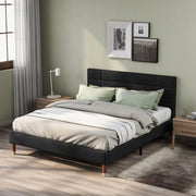 Letto matrimoniale imbottito 140x200 nero con materasso