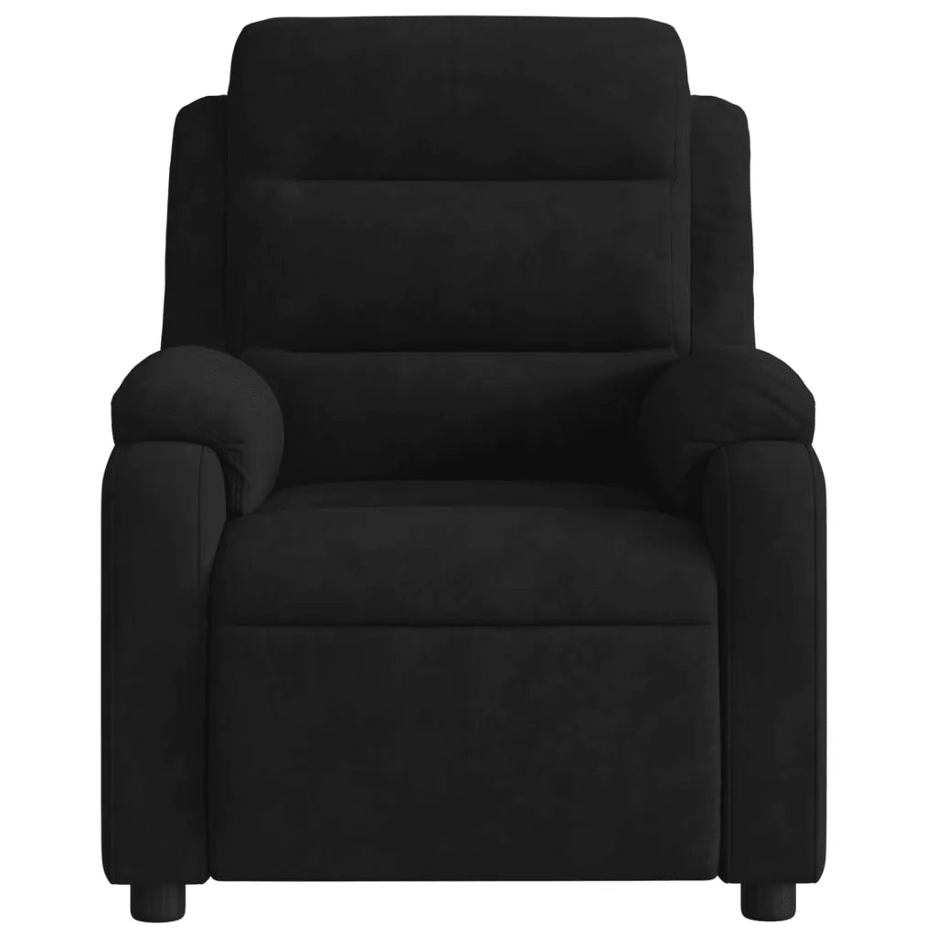 Poltrona Reclinabile Nera in Velluto 373506