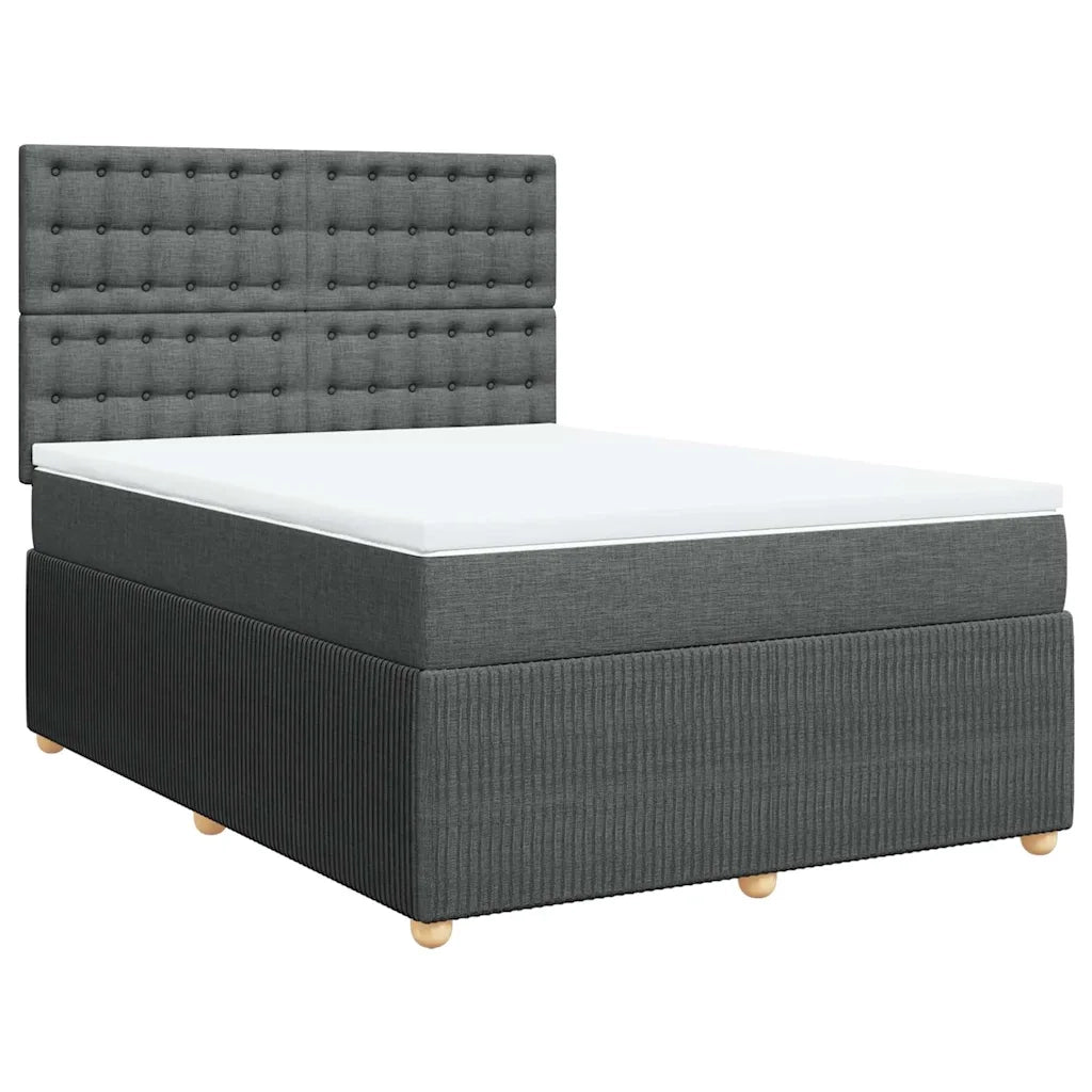 Giroletto a Molle con Materasso Grigio Scuro 140x200cm Tessuto 3294394