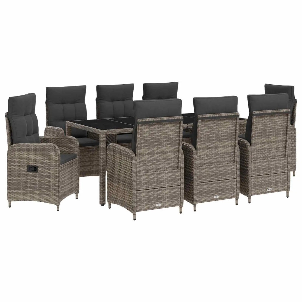 Set da pranzo per esterni 9 pz Grigio chiaro e grigio scuro 3422331