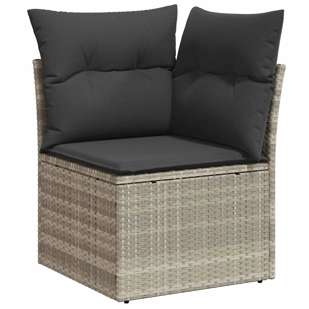 Set Divano da Giardino 5 pcs Grigio polyrattan