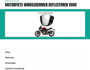 Parasole per Motocicletta Robusto - Deflettore per CB650R 2019-2023 - Realizzato in Alluminio di Alta Qualità - Installazione Facile - Materiale Duraturo - Per Paraurti