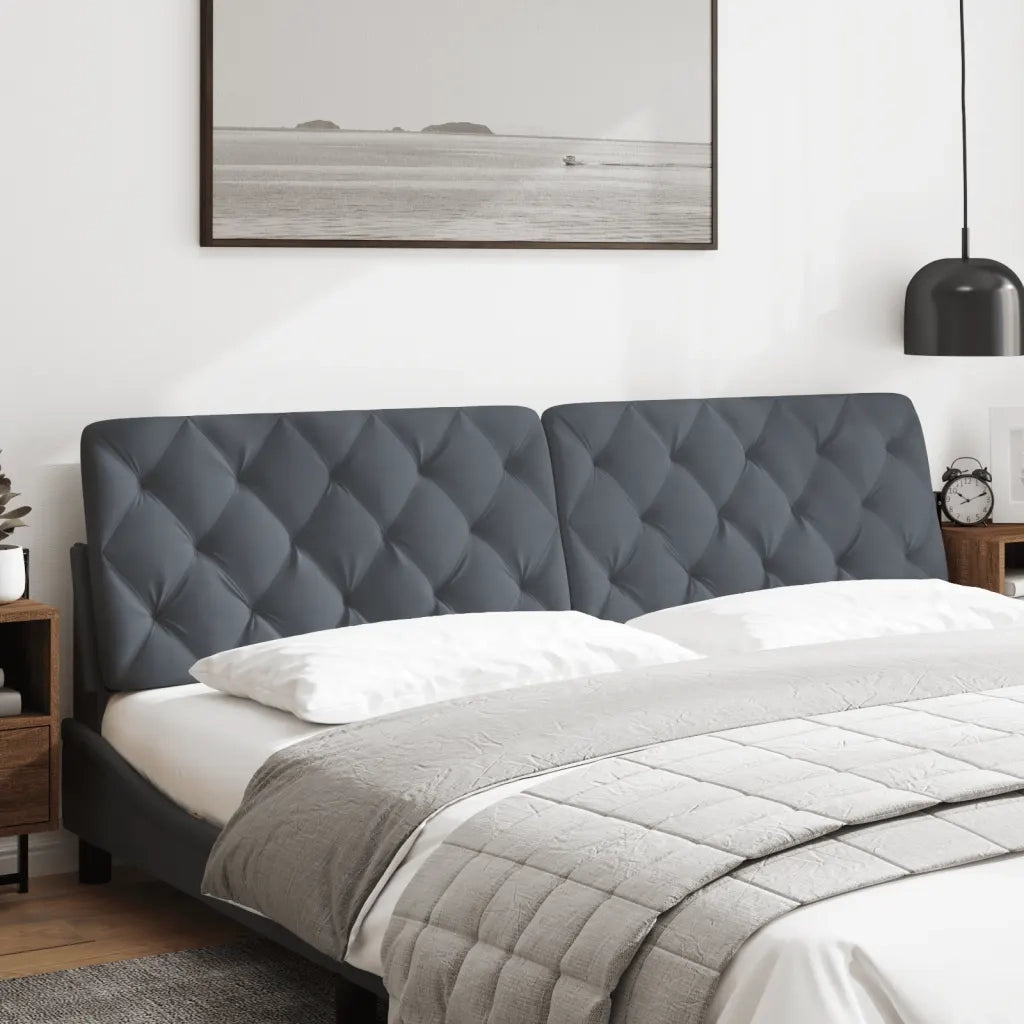 Cuscino Testiera Grigio Scuro 200 cm in Velluto