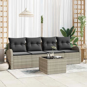 Set Divano da Giardino 5 pcs Grigio chiaro e grigio scuro