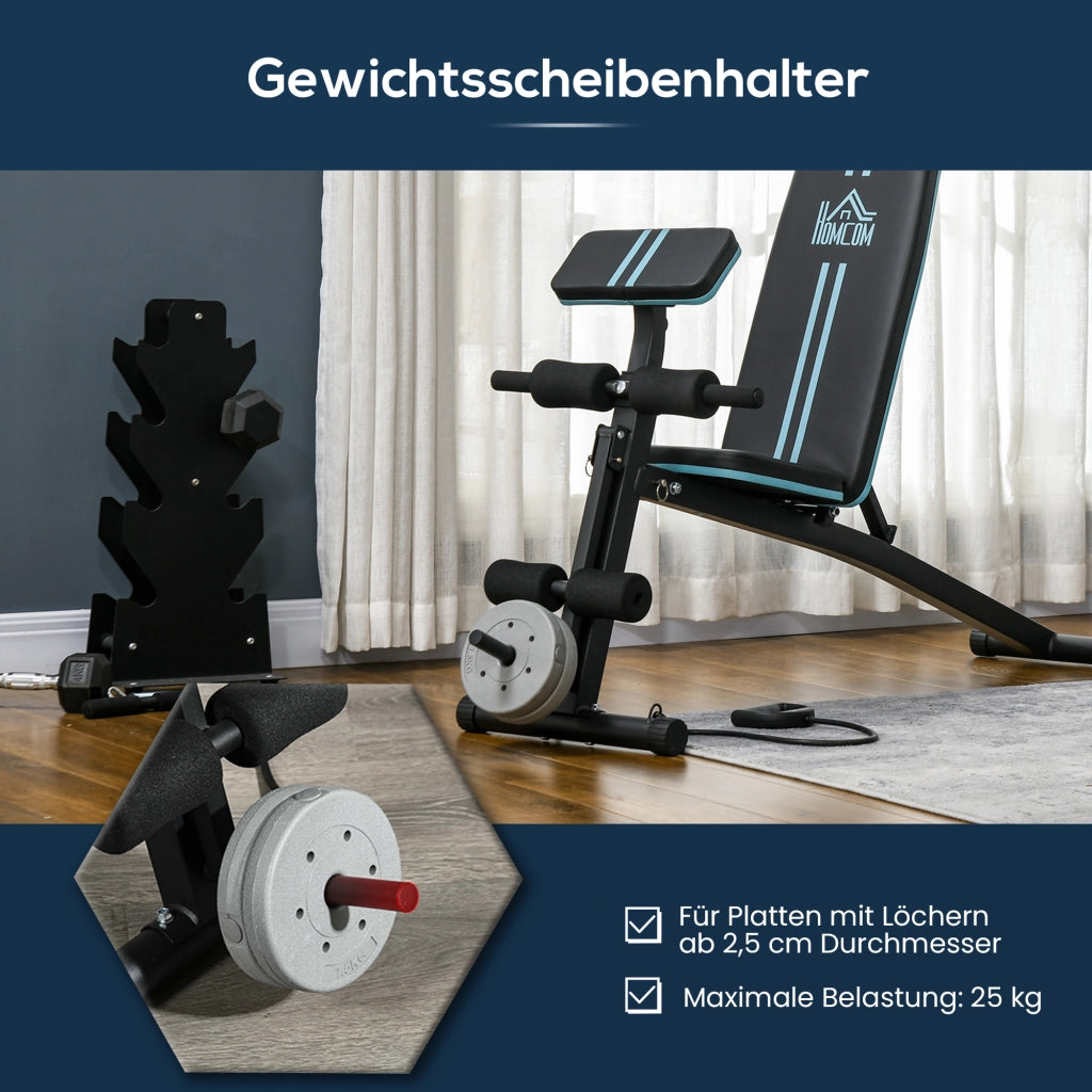 Panca Fitness Pieghevole ¨C Xylo ¨C 7 Posizioni Regolabili, Carico 120kg, Blu