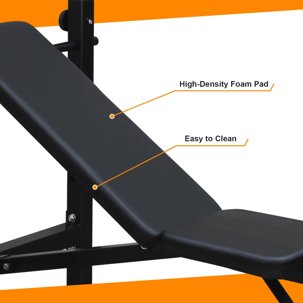 Panca Pesi Olimpica con Rack per Squat e Panca, Set per Home Gym Allenamento Completo del Corpo