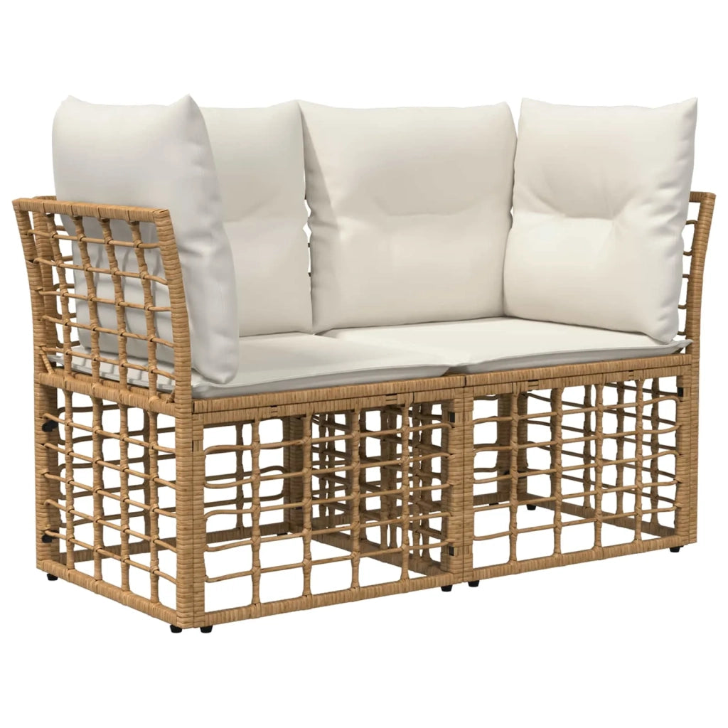 Loveseat da esterno 2 pz Naturale e Bianco Crema polyrattan CFW4511238