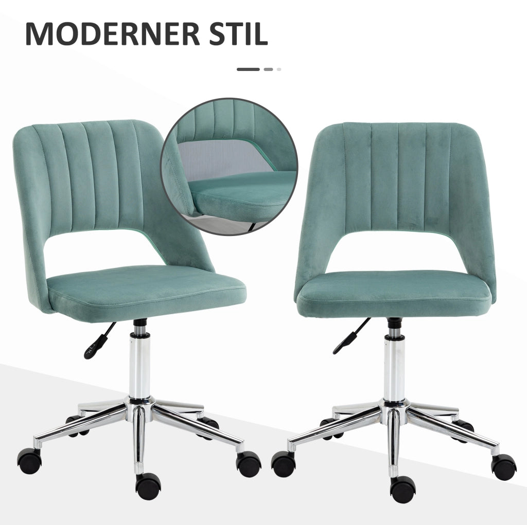 Sedia da ufficio ergonomica verde regolabile con ruote