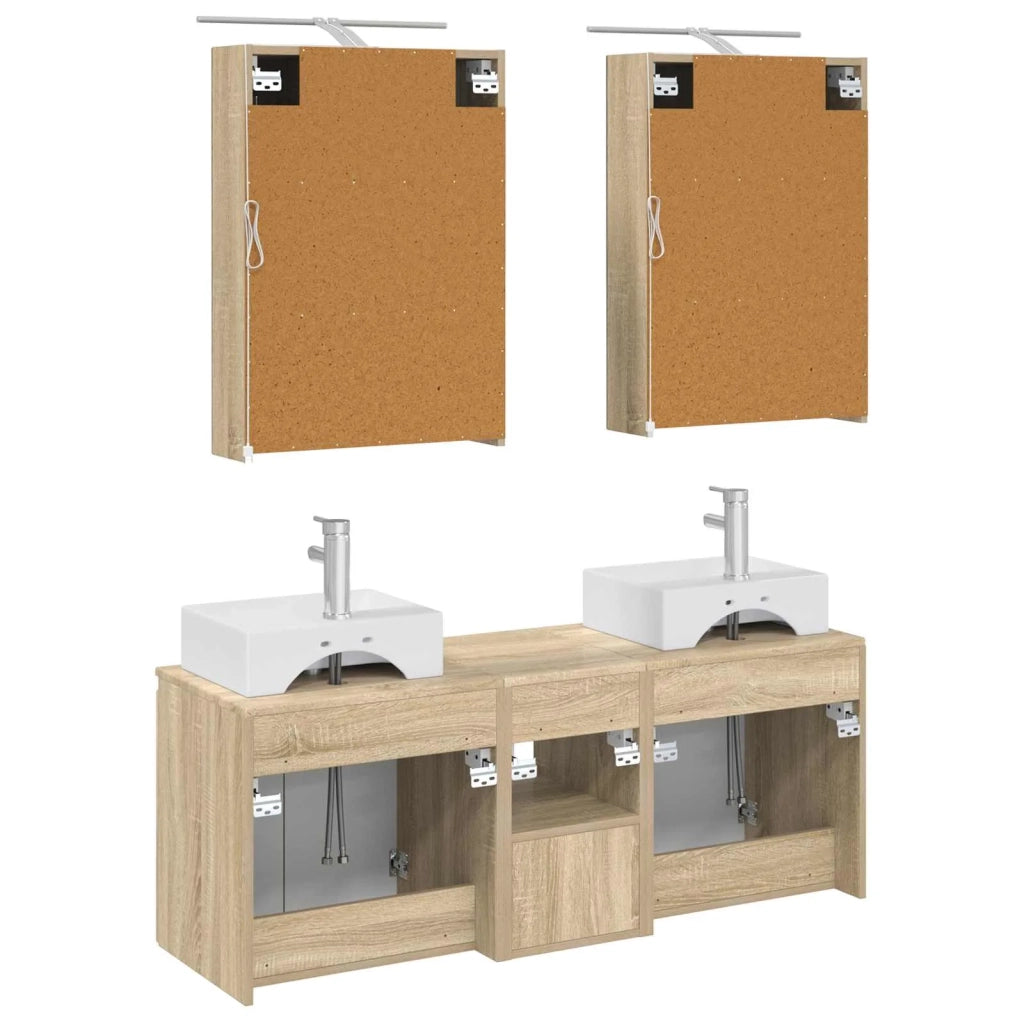 Set di Armadi da Bagno 5 pz Rovere Sonoma Legno ingegnerizzato 3406393