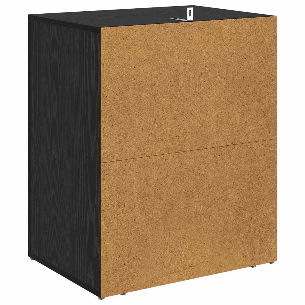Armadio da Notte Rovere Nero 35 x 50 x 60 cm Legno multistrato 881080