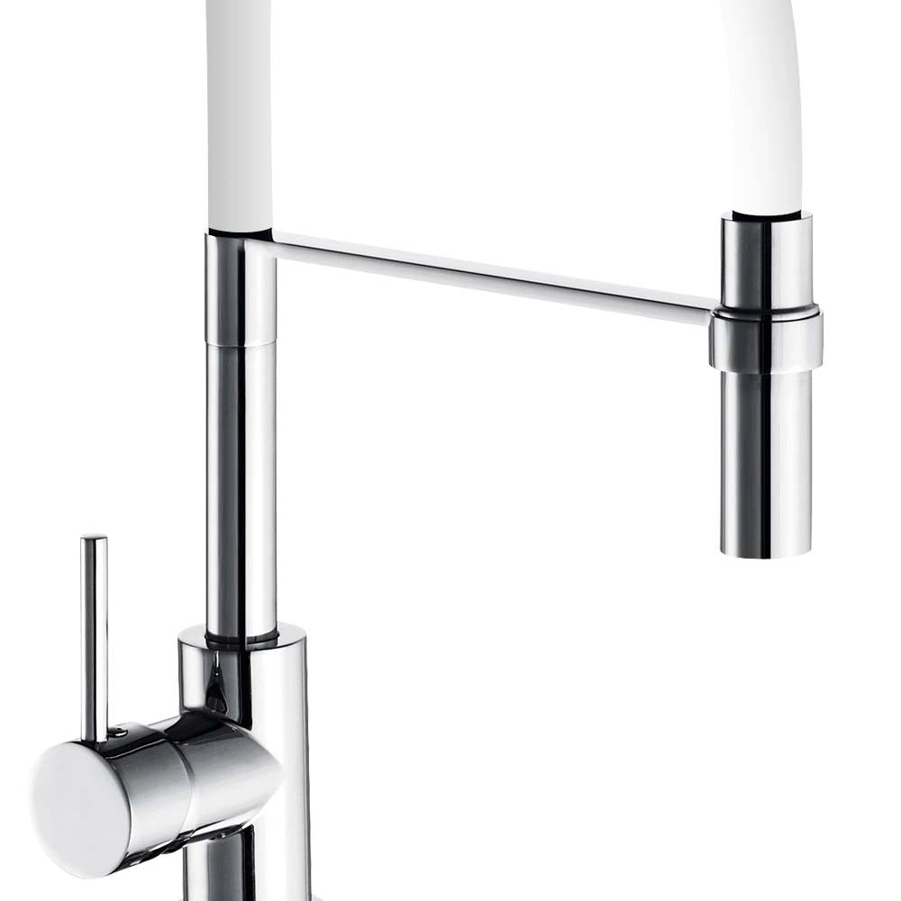 Rubinetto lavello serie winter a bocca alta, bianco
