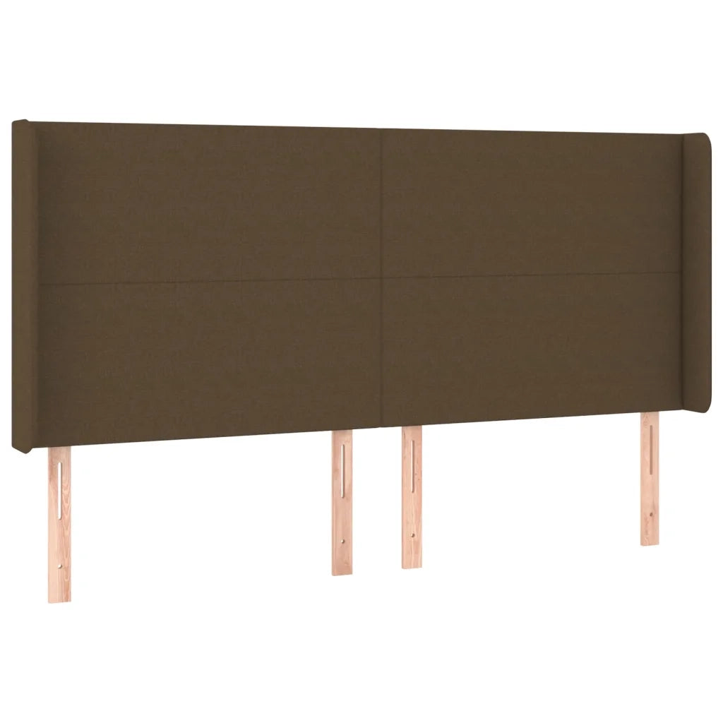 Letto a Molle Materasso e LED MarroneScuro 200x200cm in Tessuto