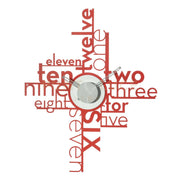 orologio letterg Rosso e bianco marmo