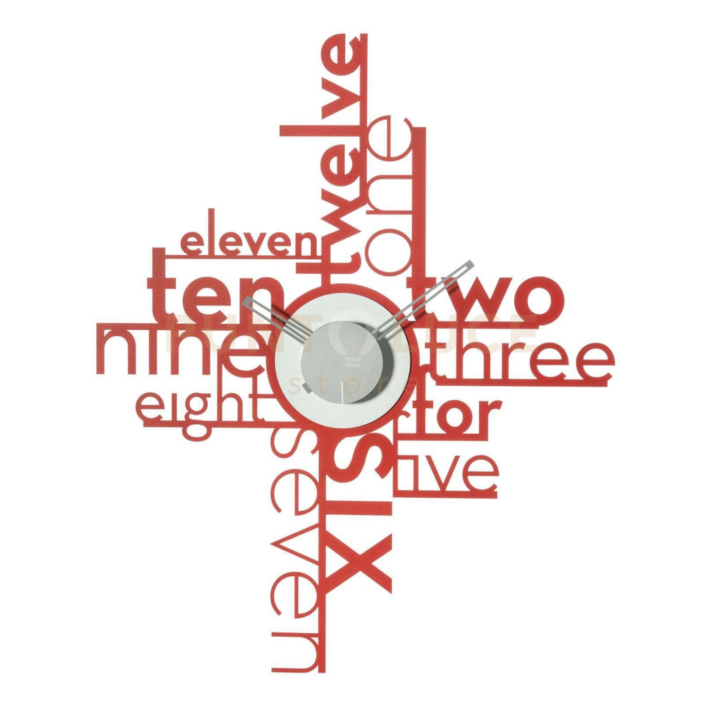 orologio letterg Rosso e bianco marmo