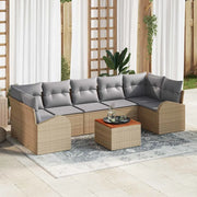 Set Divano da Giardino 8 pcs Beige e Grigio Chiaro polyrattan 3356215