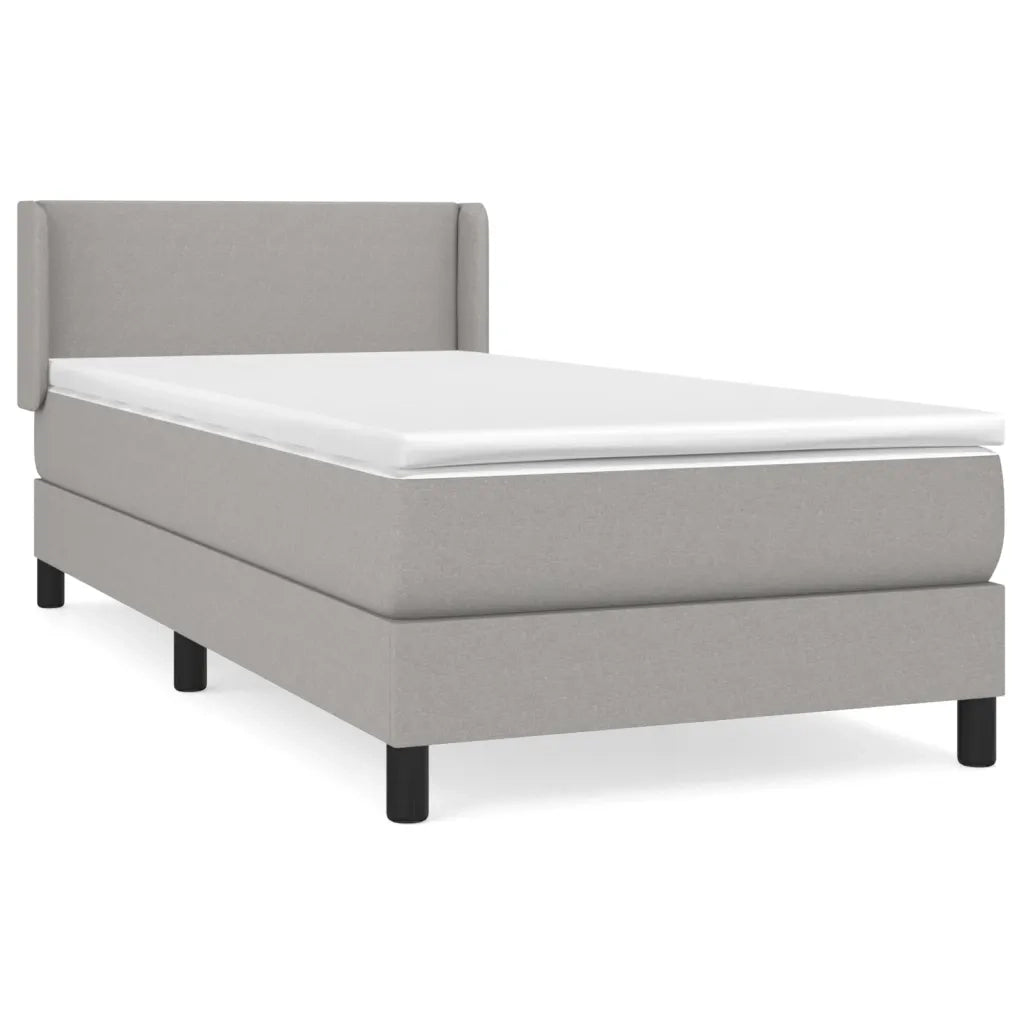 Giroletto a Molle con Materasso Grigio Chiaro 80x200 cm Tessuto 3129505
