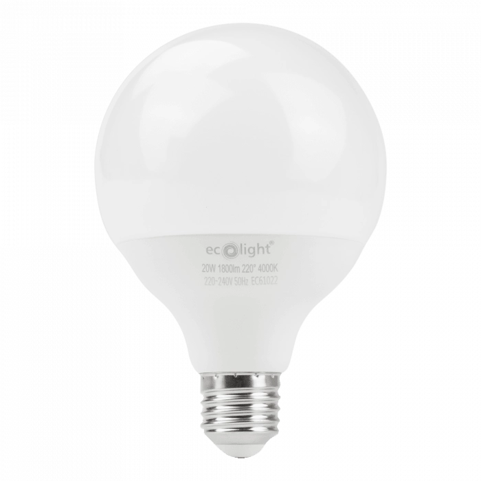 Lampadina LED globo G95 E27 20W 4000K 1800lm Ecolight