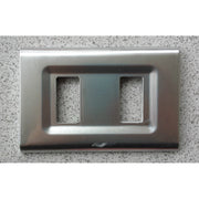 Trade Shop - Placchette Placche In Abs Serie Magic Elite Bticino Compatibili Color Copriprese - Argetno Lucido -2 Fori     -