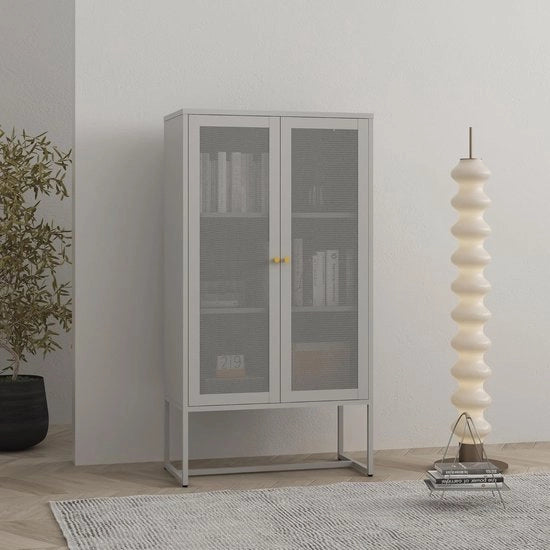 Cassettiere archiviale con 2 Porte - Cassetto metallico da ufficio 150x80x40 cm - Soluzione multifunzionale di archiviazione in grigio