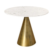 Tavolo rotondo SOLEA – Marmo bianco e base oro – Chic e moderno