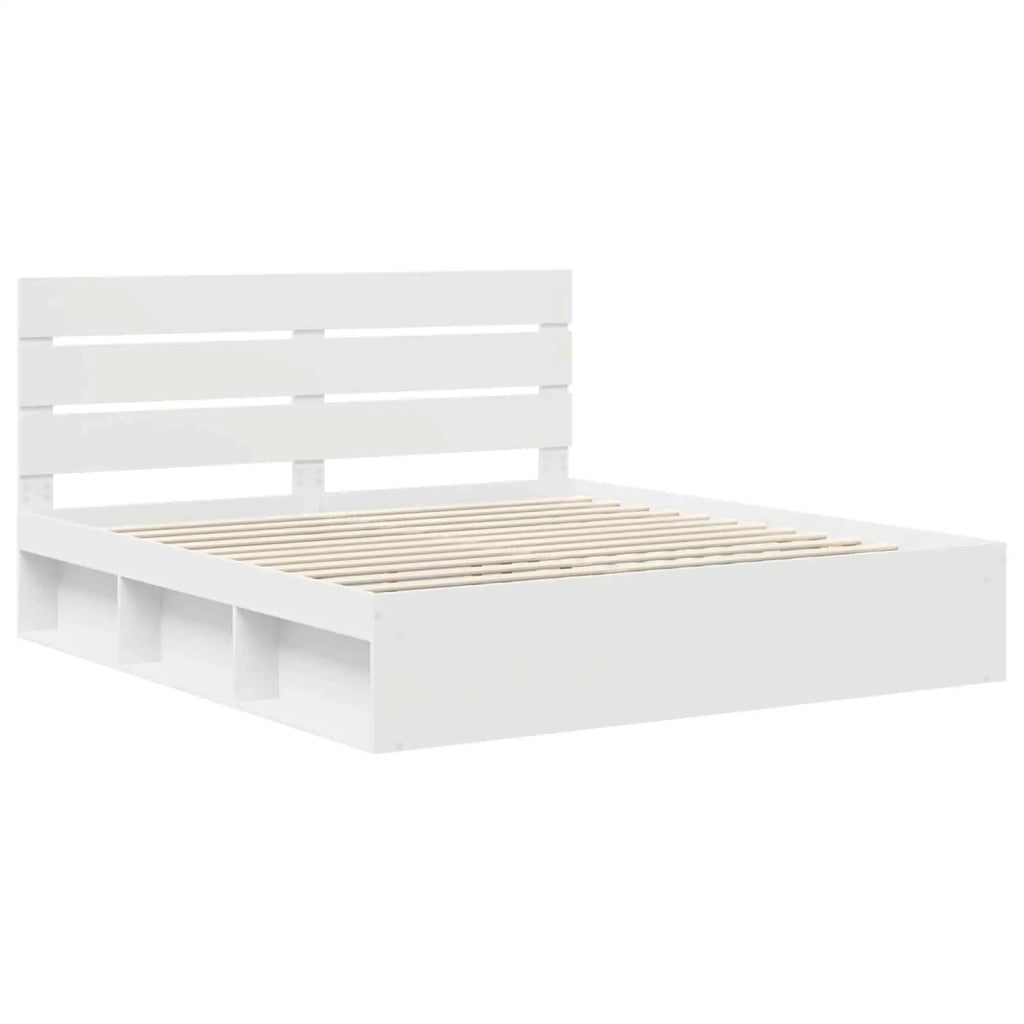 Struttura del letto-Giroletto-Rete del Letto Bianco 180 x 200 cm Pino massello 991373