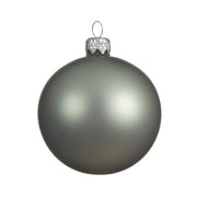 Box Da 6 Decoro Albero Natale Vetro Pallina Verde Salvia Opaco Cm 6
