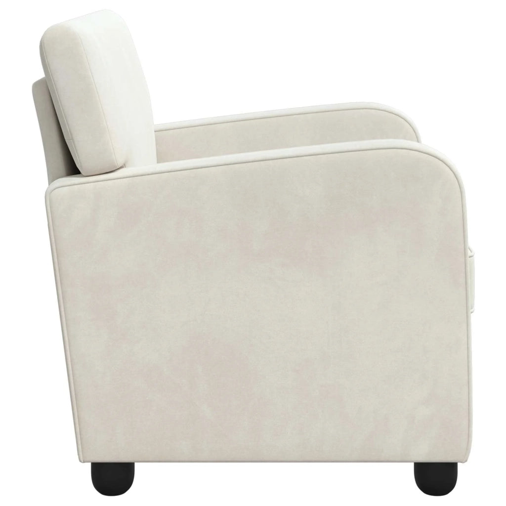 Poltrona-Poltroncina-Divano Sedia Crema Velluto 936256
