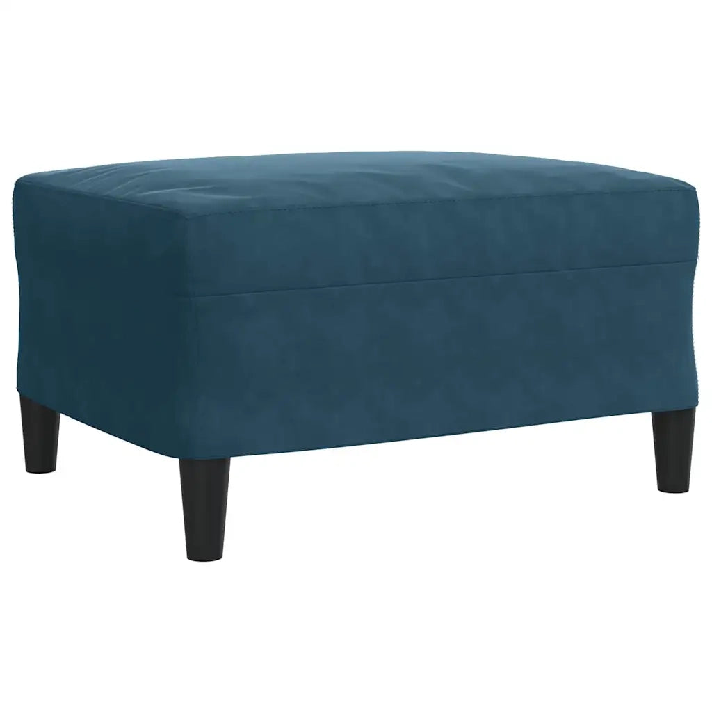 Set di Divani 3 pz con Cuscini Blu in Velluto