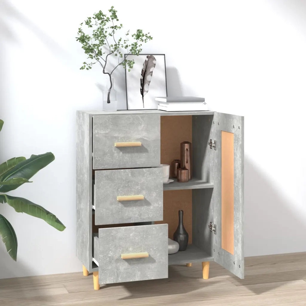 Credenza-Buffet-Armadio da cucina Grigio Cemento 69,5x34x90 cm in Legno Multistrato 438246