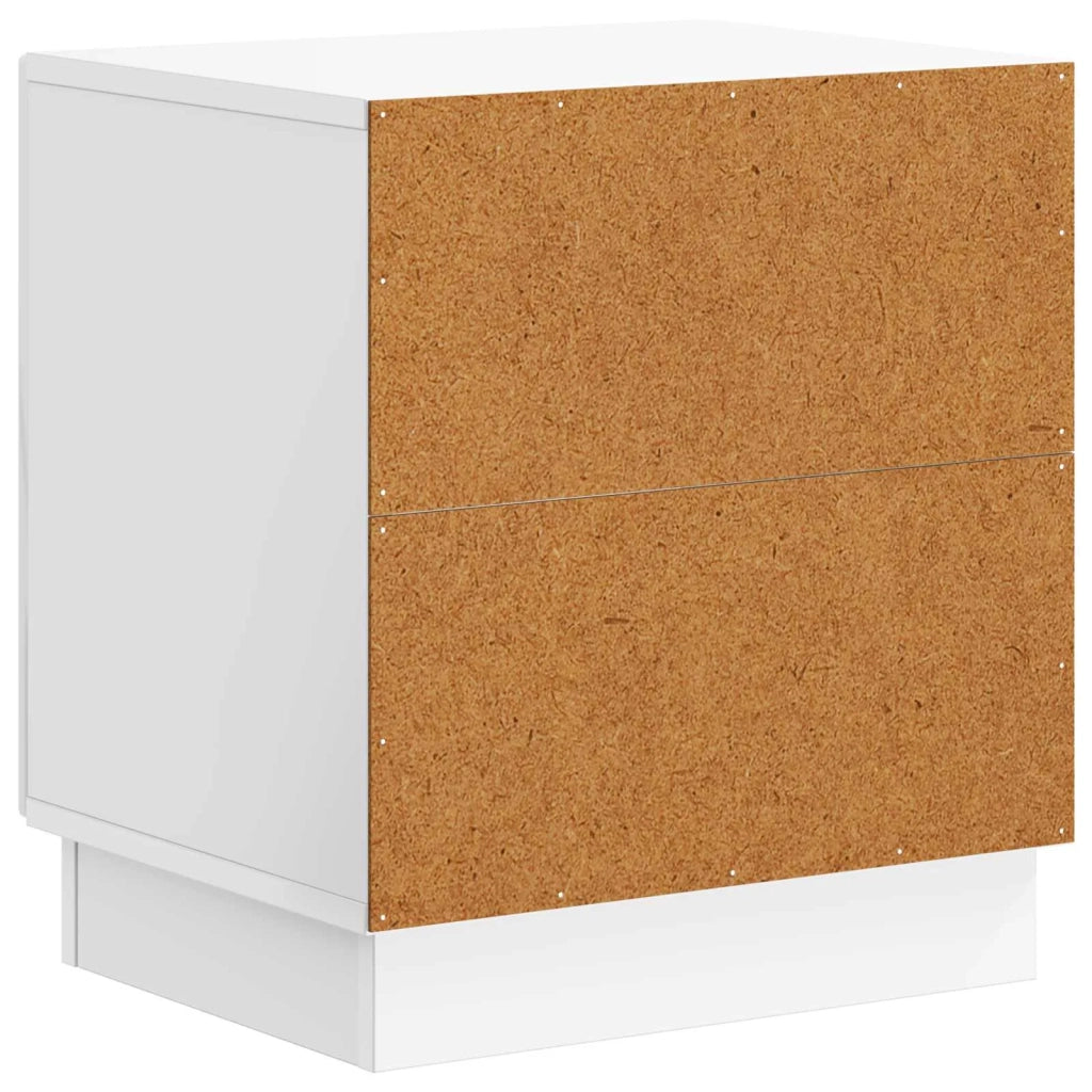 Comodino Bianco Lucido 43 x 34,5 x 47 cm Legno ingegnerizzato 895263