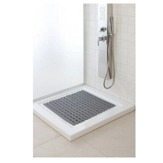 PEDANA DOCCIA PLASTICA E GOMMA ANTISCIVOLO GRIGIO 54X54 CM